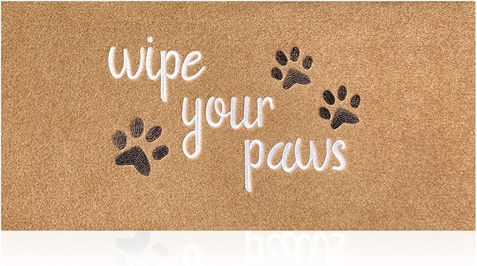 Large Front Door Mat Welcome Door Mats for Entrance Doormat Floor Mat, Durable Non Slip Rubber Entryway Door Mat, Wipe Your Paws Funny Mat for Front Door Doormat 18"x47" Brown