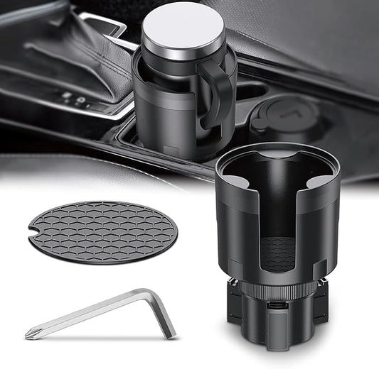 Frokom Cup Holder Expander for Car,Upgraded Car Cup Holder Expander Adapter with Offset Adjustable Base, Fit Most Large Bottles and Mugs-Yeti Ramblers 14/24/36/46oz, Hydro Flasks 32/40oz