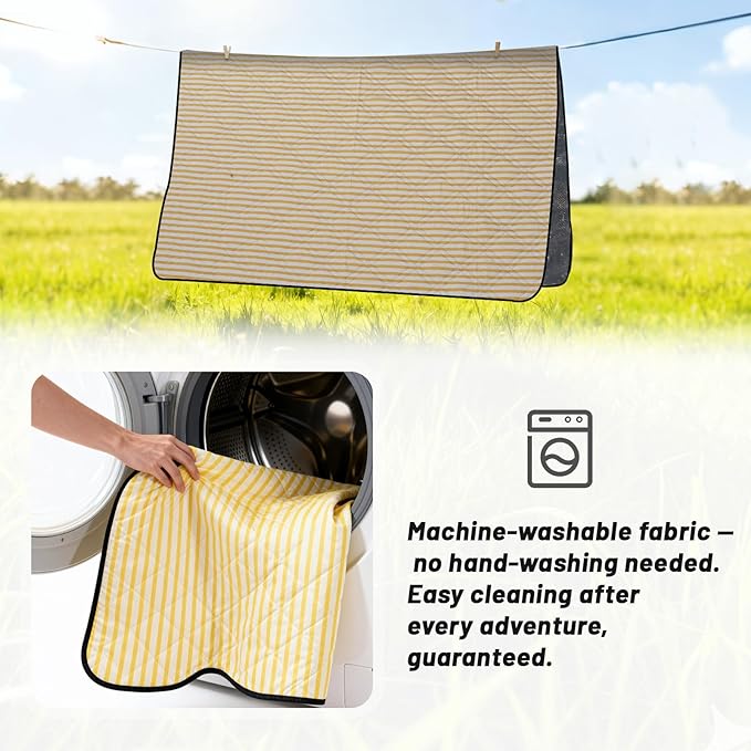 Extra Large Picnic Blanket Waterproof 80"x80" – Outdoor Blanket for Beach, Grass, Park, Lawn, Camping, Sandproof & Foldable, Wedding Registry Gift, Portable Mat for Family Picnics
