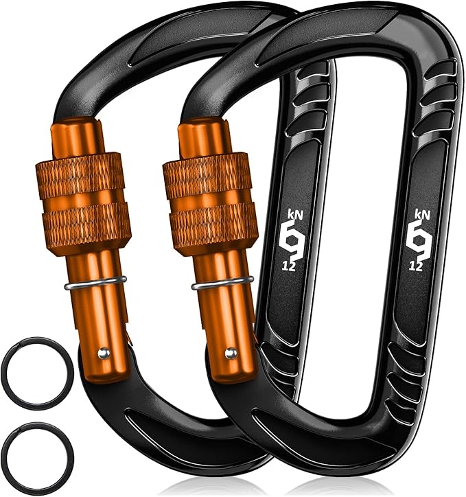 12kN (2697 lbs) Heavy Duty Carabiner Clips, for Securing Pets, Outdoor, Camping, Hiking, Hammock, Dog Leash Harness, Keychains