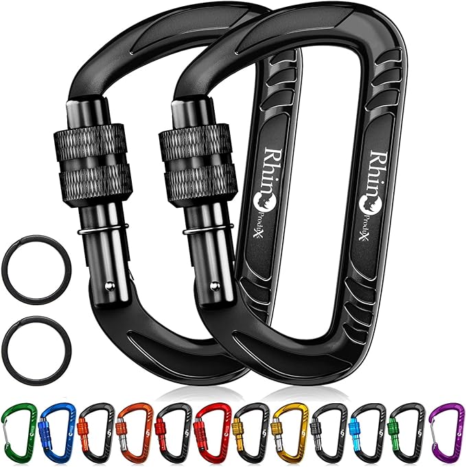 12kN (2697 lbs) Heavy Duty Carabiner Clips, for Securing Pets, Outdoor, Camping, Hiking, Hammock, Dog Leash Harness, Keychains