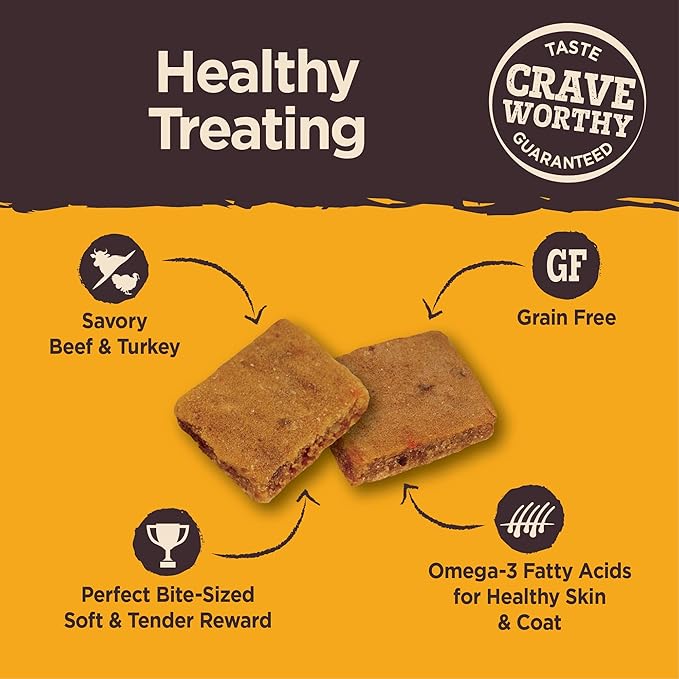 Wellness CORE Puppy Treats, Natural, Training Treat, Grain Free, Brainiac Beef & Turkey (6 Ounce Bag)