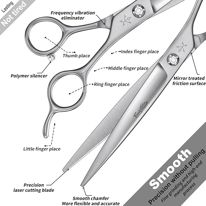 High-end Professional Dog Grooming Scissors Pet Grooming Shears 7.5 Inches Extremely Very Sharp Made Of Stainless Steel Alloy By Hand For Dog Cat Groomer