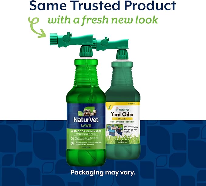 NaturVet – Yard Odor Eliminator – Eliminate Stool and Urine Odors from Lawn and Yard – Designed for Use on Grass, Plants, Patios, Gravel, Concrete & More – 31.6 oz Ready-to-Use with Nozzle