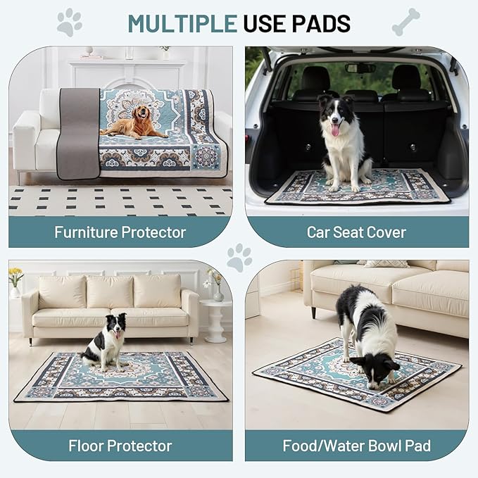 Washable Dog Pee Pads - 36"x36" Absorbent Reusable Puppy Training Pads, Waterproof Leak - Proof & Non - Slip for Crate Whelping Potty Training (Pack of 2)