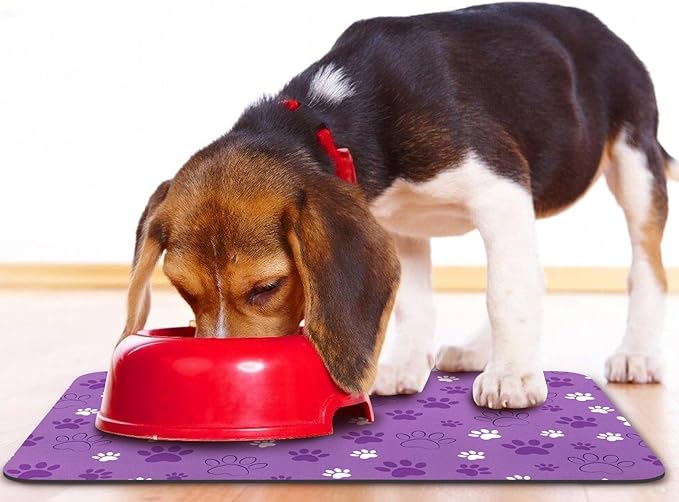 Dog Food Mat, Absorbent Water Bowl Mats Cat Pet Feeding Placemats 12 * 20 inch