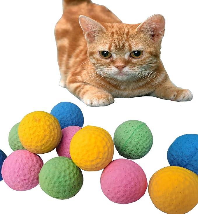 GINFH Cat Foam Ball Cat Sponge Ball Toy Soccer Toy (48Pack)