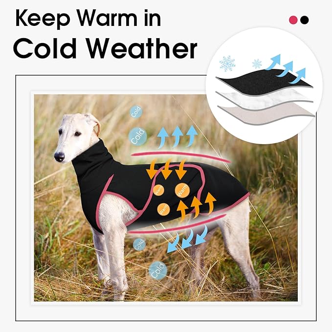 Dog Anxiety Jacket Calming Shirt, Anxiety Relief Calming Vest with Dog Ear Muffs, Noise Protection Dogs Winter Coat, Lightweight Stretchy Turtleneck T-Shirts