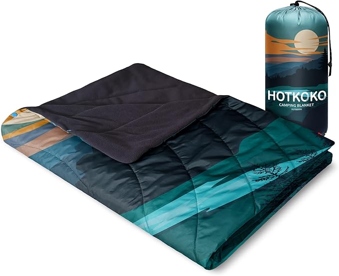 Hooded Stadium Blanket, Waterproof Fleece Wearable Camping Blanket