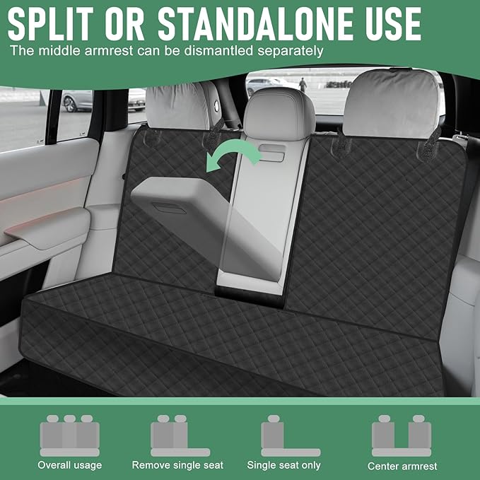 Dog Car Seat Cover for Back Seat,Back Seat Pet Cover for Dogs,Protects Against Fur,Mud & Scratches for Cars & SUVs,Backseat Cover for Dogs in Car