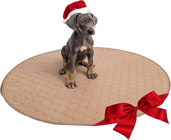 EZwhelp Reusable Dog Pee Pad, Washable Waterproof Mat for Dog Potty Training or Whelping Pad, Round, 48 Inch