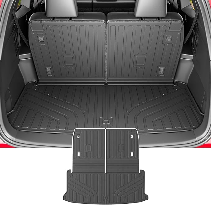 powoq 6&7 Seats Cargo Mat Compatible with 2024-2026 Lexus TX350 TX500H TX550H+ Cargo Liner Trunk Mat Backrest Mats Replacement for 2024 2025 2026 Lexus TX Accessories (Trunk Mat with Backrest Mats)