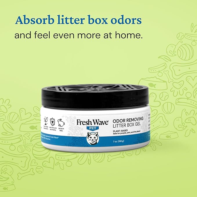 Fresh Wave Odor Removing Litter Box Gel, 7 oz. |Pack of 2 | Safer Pet Odor Eliminator for Home and Litter Box Area