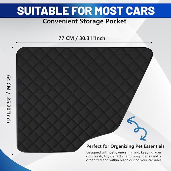 Dog Car Door Protector, 2 Pack Heavy Duty 5-Layer Car Door Protectors from Dog Scratching,Waterproof Door Protectors for Vehicles,Universal Fit for Cars, Trucks, SUVs, Storm Black