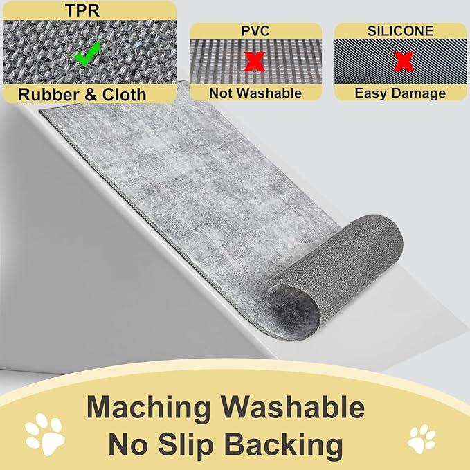 COMSLE Door Mat, Front Door Mat Indoor for Entrance Faux Wool Absorbent Non Slip Modern Throw Rug for Entryway Bedroom Muddy Paws - Pet Friendly, 36x60 Inches,Grey Machine Washable