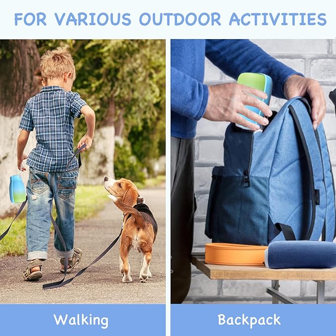 Dog Travel Water Bottle-Food Grade Plastic Dog Water Dispenser, Portable Water Bowl for Small Medium Large Pet Puppies, Puppy Essentials for Outdoor Walking Hiking, Dogs Gift