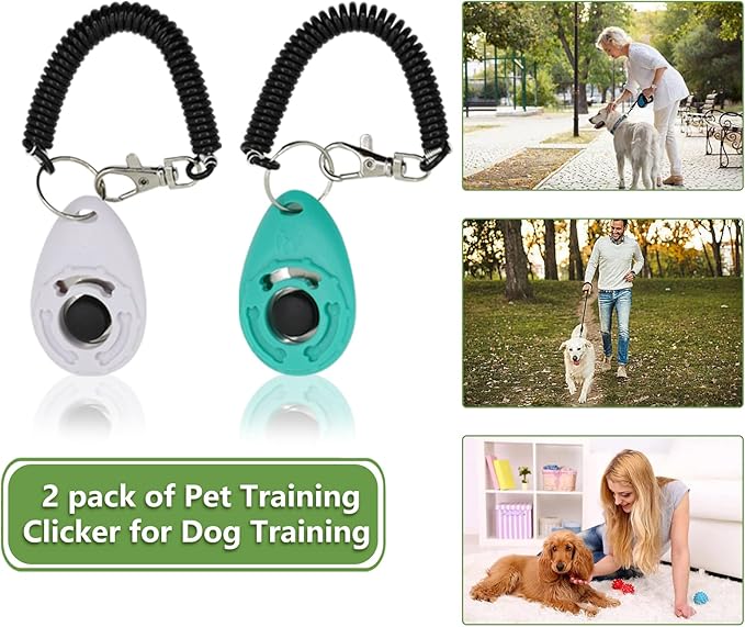 MGKSHADOW Dog Treat Pouch, Dog Clicker Training Kit, Dog Training Treat Pouch, Dog Treat Bag with Dog Clicker, Built-in Dog Poop Bag Dispenser (Black)