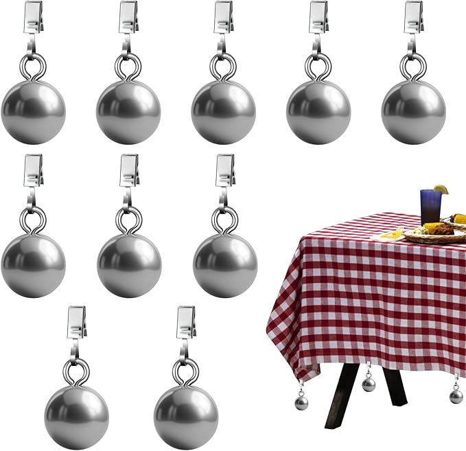 10 Pack Outdoor Curtain Weights, 6.3 oz Heavy Duty Curtain Weights Tablecloth Flag Weights Clips for Wind Pergola Patio Gazebo Cabana Outdoor Drapery