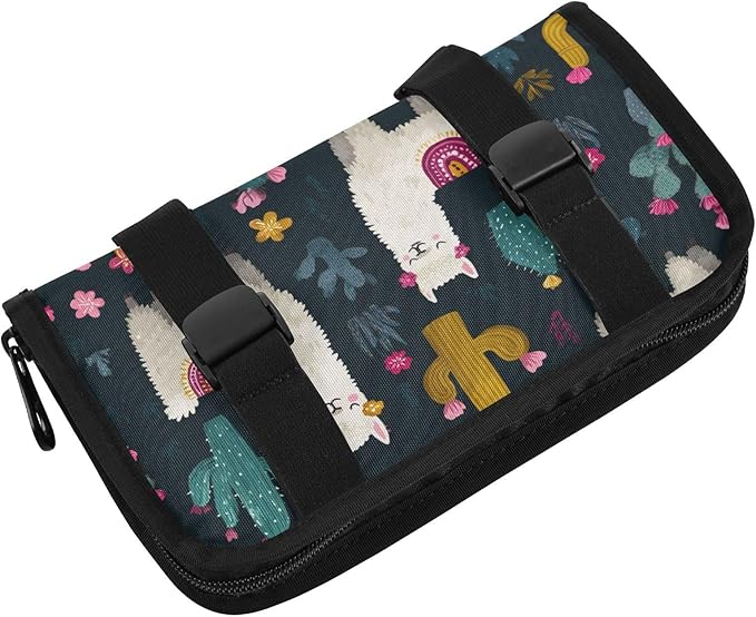 Car Tissue Holder Car Napkin Holder Car Tissue Box Dispenser Storage Case Sun Visor Mask Holder with Adjustable Straps Reusable Refillable White Llama Green Cactus