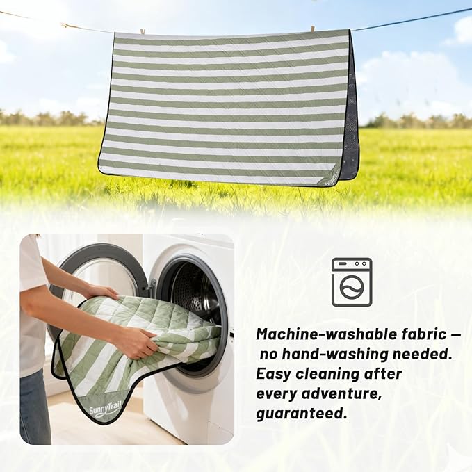 Extra Large Picnic Blanket 80"x80" – Waterproof Sandproof Outdoor Blanket for Beach, Park, Grass, Lawn, Camping, Wedding Registry, Foldable & Portable Mat for Family Picnics and Travel