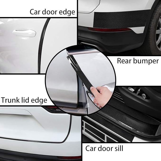 DGSL Car Door Edge Guards Door Sill Protector, 2In x 33Ft 5D Carbon Fiber Car Wrap Film, Vinyl Automotive Wrap Film Anti-Collision Fits for Most Car(Black)