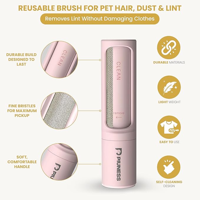 Pet Hair Remover Roller – Reusable Lint Roller for Cat & Dog Hair on Furniture, Couch, Carpet, Car & Bedding – Portable, Eco-Friendly