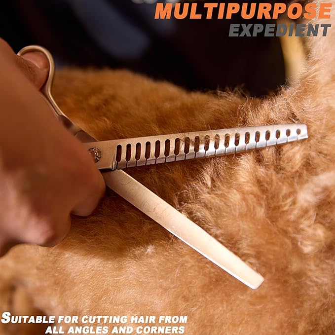 High-end Professional Dog Grooming Thinning Scissors Teeth Cutting Blending Shears Pet Texturizing Shears 7.5 Inch Extremely Very Sharp Stainless Steel Alloy For Cat Other Animals Groomer