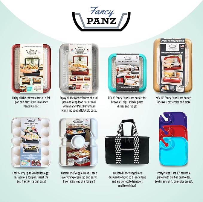 Fancy Panz - Red Insulated Casserole Carrier Bag - Insulated Thermal Bags for Hot & Cold Food Holds 2 Standard Size Fancy Panz - 2 Pockets - Food Container - Hosting Essentials