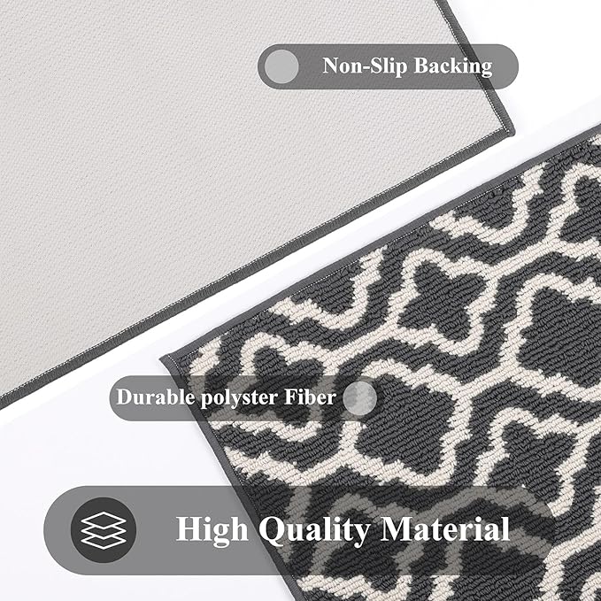 HEBE Indoor Door Mat 32"x48" Non Slip Front Door Welcome Mats Washable Shoe Mats Dirt Trapper for Entryway Low Profile Kitchen Carpet for Entrance Hallways Entrance Mat for Dogs