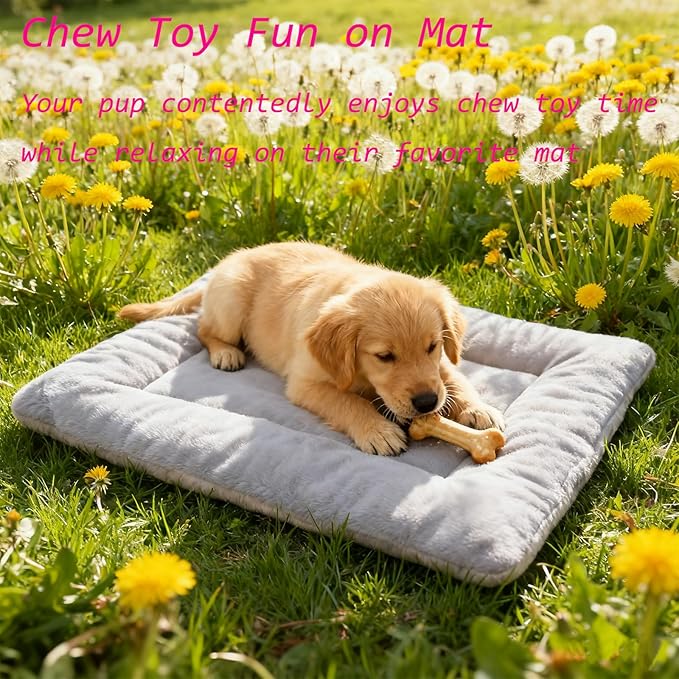 Dog Bed Mat - Crate Pad - Soft Dog Kennel - Multi-Purpose Crate Bed for Dogs & Cats