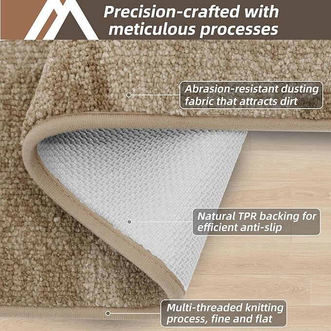 COSY HOMEER Entryway Rugs Doormat 24"x36", Non-Slip Absorbent Polyester, Washable Rugs for Front Door, Dirty Paws & High Traffic Areas, Beige