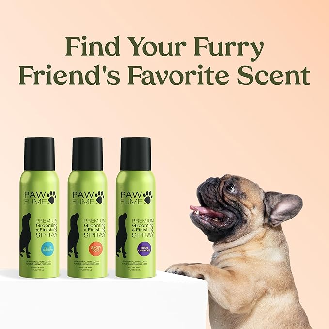 PAWFUME Dog Perfume Spray Long Lasting Scent for Grooming, Show Dog, 4-Pack – Keep Your Pup Fresh All Day – Hypoallergenic, Alcohol-Free, Detangling Formula – Moisturizing Pet Cologne Spray for Dogs