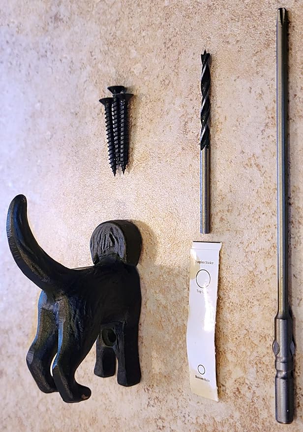 Lulu Decor, Cast Iron Labrador Black, Chocolate Brown & Cream Dog Tail Hooks (3 Dog Tail Hooks)