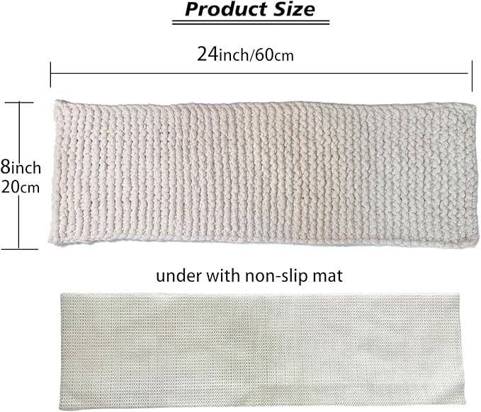 Cat Window Sill Pet Pad Perch, Knitted Window Perch Pet Mat Pillow Seat Bed, Cat Cushion for WindowSill, Double Sided Window Perch (Beige, 8"x24")