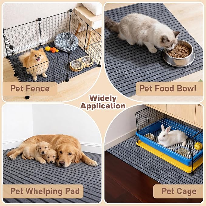 46 * 60 * 0.23inch Mat for Under Dog Crate Floor Protector Dog Playpen Mat Waterproof Pet Crate Mats Non Slip Reusable Puppy Pads for Cage, Kennel,Training, Whelping,Floor Protection