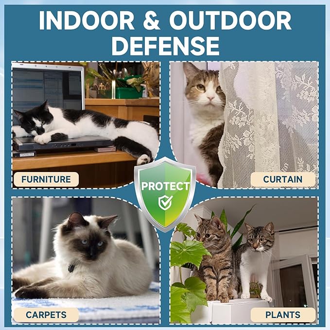 VICSOM Cat Deterrent Spray, Natural Cat Repellent Spray, Cat Scratch Deterrent for Furniture, Sofas, Rugs, Curtains, Plants, Indoor & Outdoor Keep Cats Kittens Away, No Alcohol & Trace 6.76 FL Oz