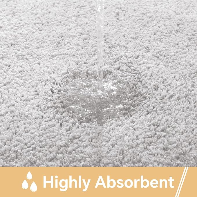 Light Gray Bathroom Rugs 24"x48" – Long Plush Non-Slip Bath Mat, Absorbent & Washable Microfiber Runner Rug – Perfect for Tub, Sink, or Washroom