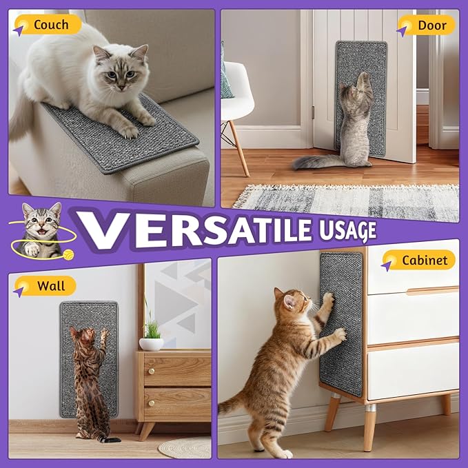 Door Protector from Cat Scratching 19.6" x 7.8" Cat Wall Corner Scratcher, Anti Scratch Door Frame Furniture Protector for Indoor Cats