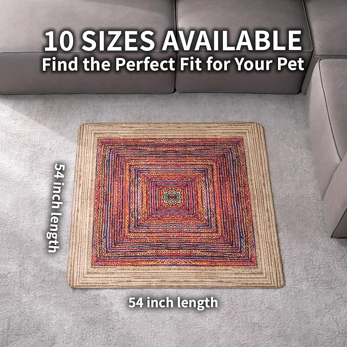 Dog Pee Pads Training Pads Upgrade Triple Thickness All-Purpose Super Absorbent & Leak-Proof, Quick Dry and Leak-Proof and Odor Control (Sisal Bohemian Print, 54" x54"x2PCS)