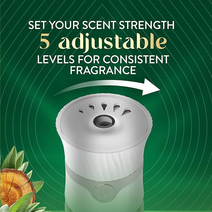 Air Wick Vibrant Plug In Scented Oil Refill, Infused with Essential Oils, Plug In Air Fresheners for Home, White Sage & Mahogany, 4 ct