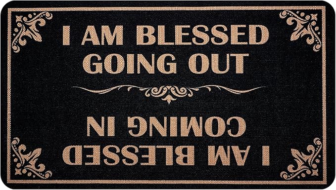 CHACHAHAER Funny Welcome Door Mat - Blessed Coming & Going Bless Doormat 30"(W) X 17"(L) Suitable for Entrance Interior Doormats