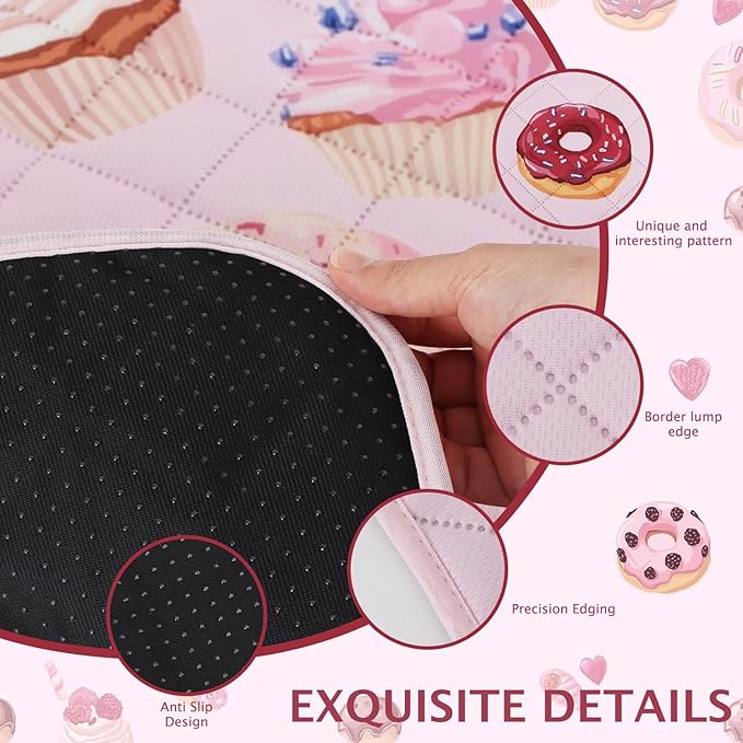 IEUUMLER Washable Pee Pads for Dogs, 1 Pack Cake Pattern Reusable Waterproof Puppy Potty Pads, Non-Slip Absorbent Pet Training Pads for Playpen Crate Bed EU015 Pink Cake, 48x48