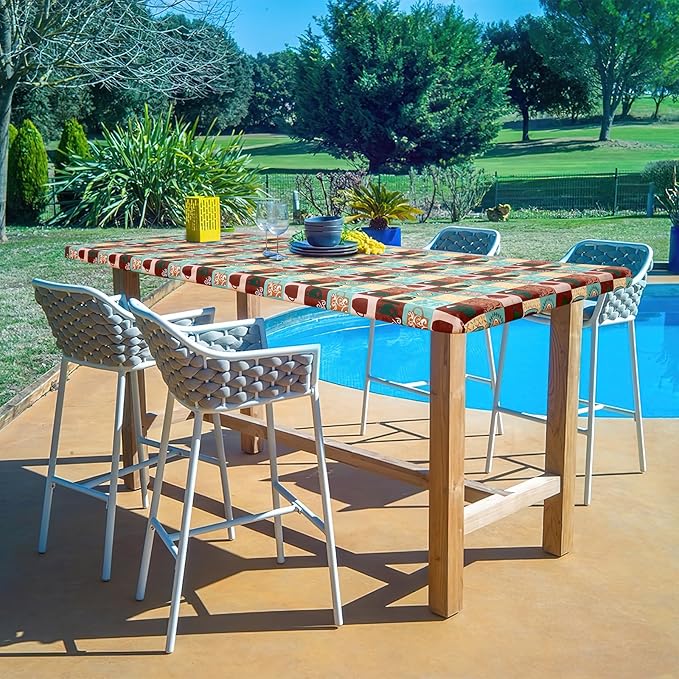 misaya Rectangle Vinyl Tablecloth, Fitted Table Cover, 100% Waterproof, Elastic Edge, Flannel Backing, Plastic Table Cloth Fit 4 Foot Folding Tables for Picnic, Outdoor (Patterned Cups, 24x48 inch)