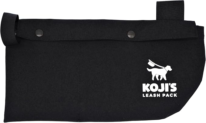 Koji's Leash Pack with Buttons | Hands-Free Dog Waste Carrier & Organizer | Anti-Swing Hammock Pouch for Used Poop Bags, Phone, & Keys | Secure Attachment for Running, Hiking & Walking (Made in USA)