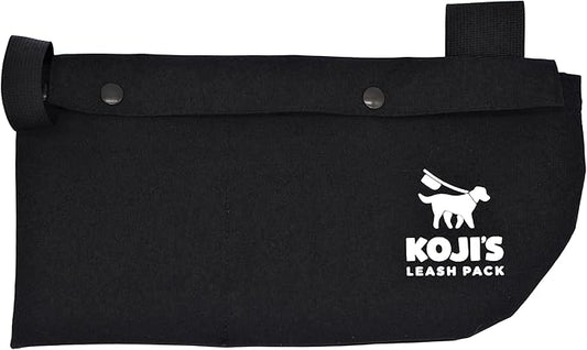 Koji's Leash Pack with Buttons | Hands-Free Dog Waste Carrier & Organizer | Anti-Swing Hammock Pouch for Used Poop Bags, Phone, & Keys | Secure Attachment for Running, Hiking & Walking (Made in USA)