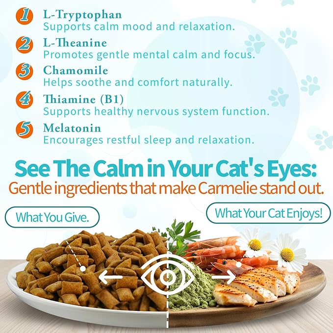 Cat Calming Treats, 500 Crunchy & Creamy Calming Cat Treats with Melatonin, Chamomile for Cats Stress and Anxiety Relief - Travel, Boarding, Vet Visits, Separation Anxiety, Chicken and Krill Flavored