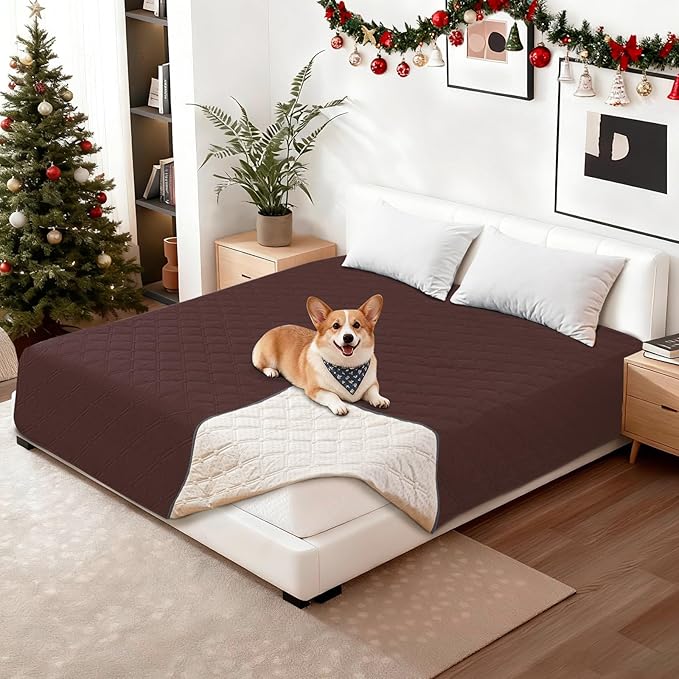 CYCMACO Waterproof Dog Bed Cover Pet Blanket, Soft Couch Cover for Dogs Washable, Non-Slip Dog Blanket Protect Furniture Couch Sofa Car for Puppy Large Dogs Cat (30x70 Inch, Coffee)