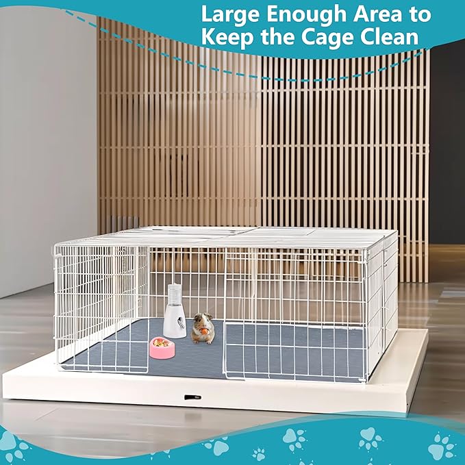 Washable Guinea Pig Cage Liner, 24 x 47 (3 Pack), Waterproof Reusable & Anti Slip Guinea Pig Bedding Fast and Super Absorbent Pee Pad for Small Animals, for Midwest Cage Area