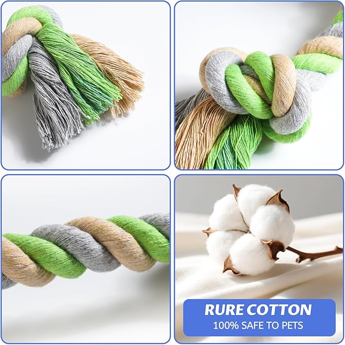 Wellbro Pet Chew Rope Toy for Teething, Entertainment & Interaction, Knots Weave Cotton Rope, Biting Small Ball Tough Chew Toys for Dogs & Cats, 4 Pack