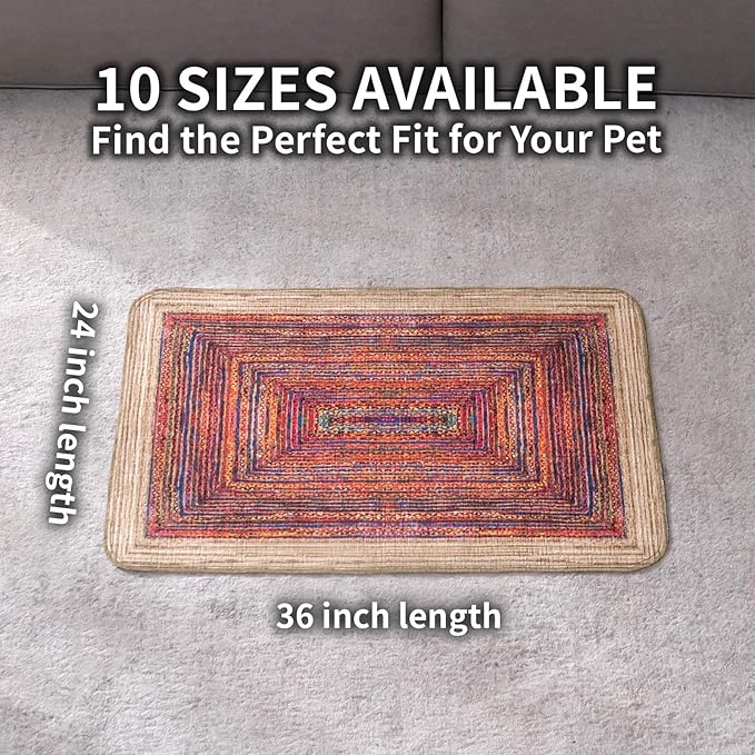 Dog Pee Pads Training Pads Upgrade Triple Thickness All-Purpose Super Absorbent & Leak-Proof, Quick Dry and Leak-Proof and Odor Control (Sisal Bohemian Print, 24" x36"x2PCS)